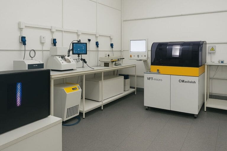 Equipamiento de alta tecnología en el laboratorio de Todo Óptica